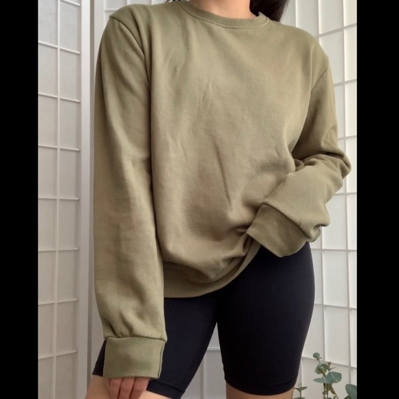 cotton on army green pullover sweatshirt - Picture 4 of 11